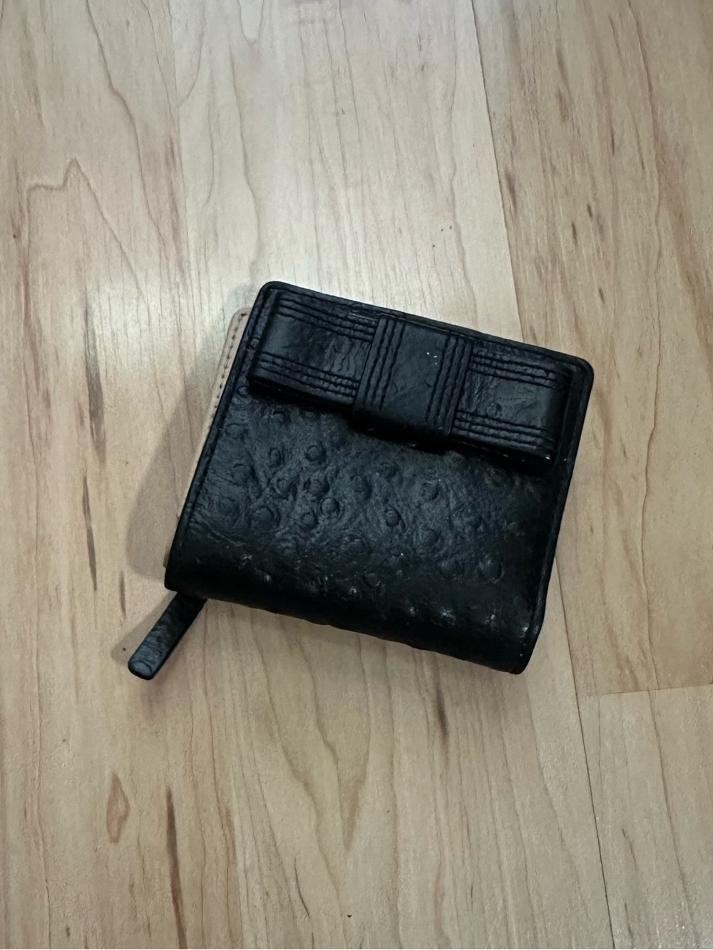 kate spade Black Leather Bifold Wallet with Bow